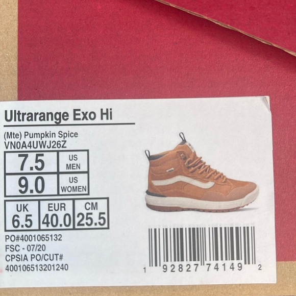 VANS WMNS ULTRARANGE EXO HI MTE PUMPKIN SPICE Boots Sneakers - Picture 16 of 16